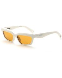 Jacquemus - Accessoires ,Wit ,Vrouwelijke Rechthoekige Zonnebril Wit Amber Lens - Lyst