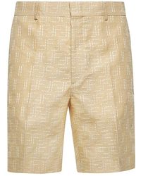 Fendi - Korte Broeken ,Wit ,Katoen Jacquard Linnen Katoenen Shorts - Lyst