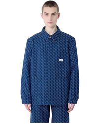 Gucci - Jassen ,Blauw ,Katoen Jacquardjas Met Schaduwpatroon - Lyst