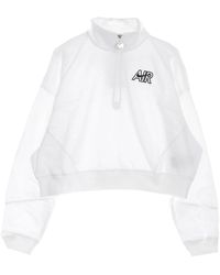 Nike - Fitness ,Wit ,Katoen Sportswear Fleece Top Met Hoge Hals - Lyst