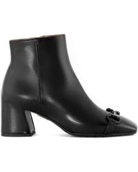 Mara Bini - Schwarzer lederstiefelette mit horsebit - Lyst