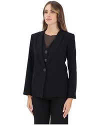ARMANI EXCHANGE - Zwarte Jas Klassieke Stijl - Lyst