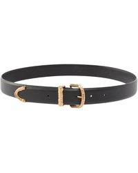 Pinko - Accessoires ,Zwart ,Leer Leren Riem Met Gesp - Lyst