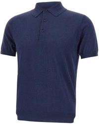 Kangra - Tops ,Blauw ,Katoen Viscose En Katoen Polo Shirt - Lyst