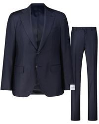Caruso - Kostuums ,Blauw ,Wol Elegant Wollen Pak Aida - Lyst
