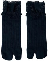 Yohji Yamamoto - Ondergoed ,Zwart ,Sokken Met Split-Teen En Kanten Rand - Lyst