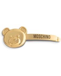 Moschino - Einfache logo haarspange mit haken-und-ösen-verschluss - Lyst