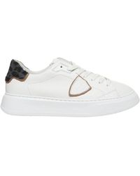 Philippe Model - Weiße Ledersneakers Mit Ponyhaar-Detail - Lyst