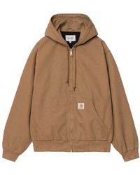 Carhartt - Hoodies & Sweatvesten ,Bruin ,Katoen Bruine Canvas Actieve Jas - Lyst