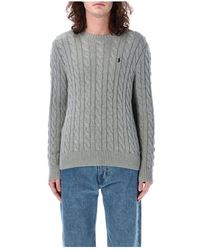 Ralph Lauren - Grauer cable knit sweater - Lyst