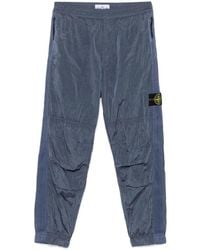 Stone Island - Marineblaue Track Hose Mit Kompass Abzeichen - Lyst