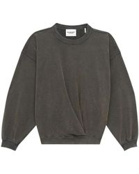 Isabel Marant - Gedrapeerd Katoenen Sweatshirt Zwart - Lyst