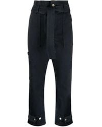 P.A.R.O.S.H. - Broeken ,Blauw ,Katoen Blauwe Elegante Katoenen Broek - Lyst