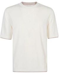 Eleventy - Truien & Vesten ,Wit ,Katoen Maglia Girocollo Mezza Manica - Lyst
