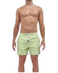 Aspesi - Badmode ,Groen ,Katoen Wavy Line Costume - Lyst