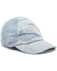 DIESEL - Accessoires ,Blauw ,Denim Denim Baseballpet Distressed Effect - Lyst