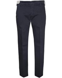 Entre Amis - Stretch Katoen Blauwe Broek - Lyst