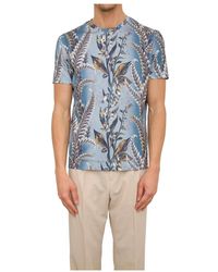 Etro - T-shirt roma blu - Lyst