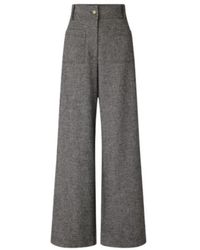 Sessun - Broeken ,Grijs ,Katoen Manhatti Wijde Broek - Lyst