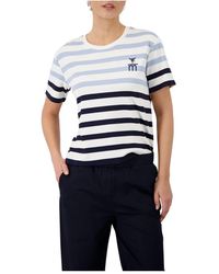 Monari - Gestreept T-Shirt - Lyst