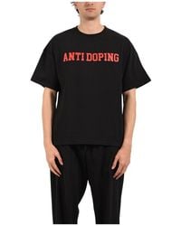 MSGM - Tops ,Zwart ,Katoen T-Shirt Met Ronde Hals - Lyst
