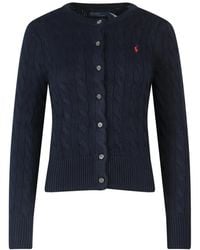 Polo Ralph Lauren - Cable-Knit Brand-Embroidered Cotton Cardigan - Lyst