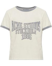 Acne Studios - Tops ,Wit ,Katoen Katoenen T-Shirt Met Print - Lyst