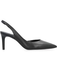 Michael Kors - Spitz zulaufende leder slingback stiletto pumps - Lyst