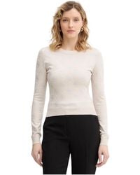 Guess - Truien & Vesten ,Wol Rhinestone Logo Sweater - Lyst