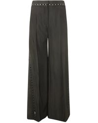 Mugler - Broeken ,Zwart ,Wol Wide-Leg Broek - Lyst