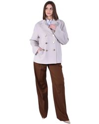 Max Mara - Jassen ,Wol Wool Drap Double-Breasted Jacket - Lyst