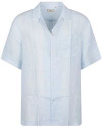 Altea - Overhemden ,Blauw ,Katoen Short Sleeve Shirts - Lyst