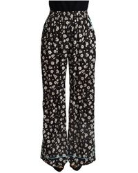 Dolce & Gabbana - Pantaloni a gamba larga floreale - Lyst