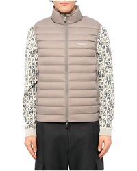 ARMANI EXCHANGE - Jassen ,Grijs ,Full-Zip Mouwloze Donsjas - Lyst