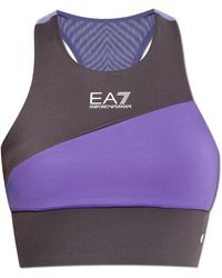 EA7 - Fitness ,Paars ,Polyester Crop Training Top - Lyst