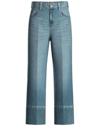 Marella - Jeans ,Blauw ,Katoen Emmcropped Cropped Wijde Jeans - Lyst