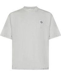 Stone Island - T-Shirt Mit Kompass-Logo - Lyst