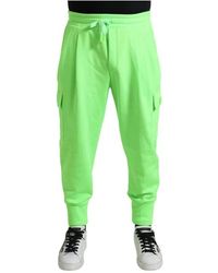 Dolce & Gabbana - Neongrüne polyester jogger sweatpants - Lyst