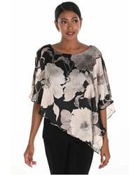 FRANK LYMAN - Overhemden ,Veelkleurig ,Polyester Asymmetrische Geweven Top Zwart - Lyst