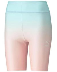 PUMA - Fitness ,Veelkleurig ,Polyester Gloaming Aop Short Tight - Lyst