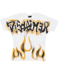 DISCLAIMER - Wit Logo Print Korte Mouw T-Shirt - Lyst