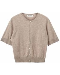 Sofie Schnoor - Truien & Vesten ,Bruin ,Wol Bruin Melange Cardigan Met Korte Mouwen - Lyst