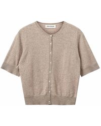 Sofie Schnoor - Truien & Vesten ,Bruin ,Wol Bruin Melange Cardigan Met Korte Mouwen - Lyst