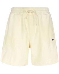 MSGM - Korte Broeken ,Katoen Katoenen Bermuda Shorts Elastische Tailleband - Lyst