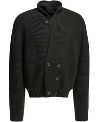 Tom Ford - Ribbed Shawl Collar Double-Breasted Cardigan - Lyst