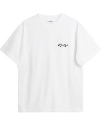 Soulland - Tops ,Wit ,Katoen Gecertificeerd Katoen Kunst T-Shirt - Lyst