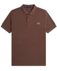 Fred Perry - Tops ,Bruin ,Katoen Klassiek Katoenen Poloshirt - Lyst