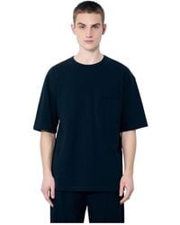 Lemaire - Tops ,Zwart ,Katoen Katoenen T-Shirt Met Ronde Hals En Zak - Lyst