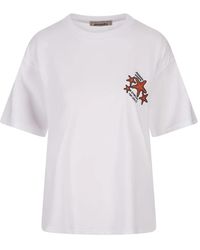 ALESSANDRO ENRIQUEZ - Sterne besticktes weißes t-shirt - Lyst