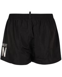 DSquared² - Badmode ,Zwart ,Polyester Boxer Midi - Lyst